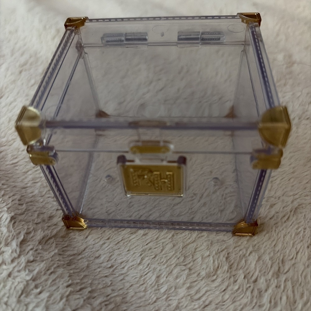 Rainbow High Clear Acrylic Storage Display Box 2" x 2.75" Gold Logo
